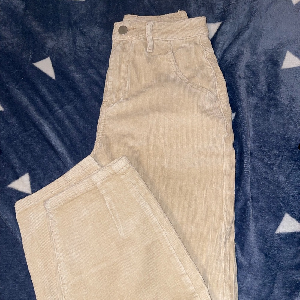 Tan high waisted corduroy pants